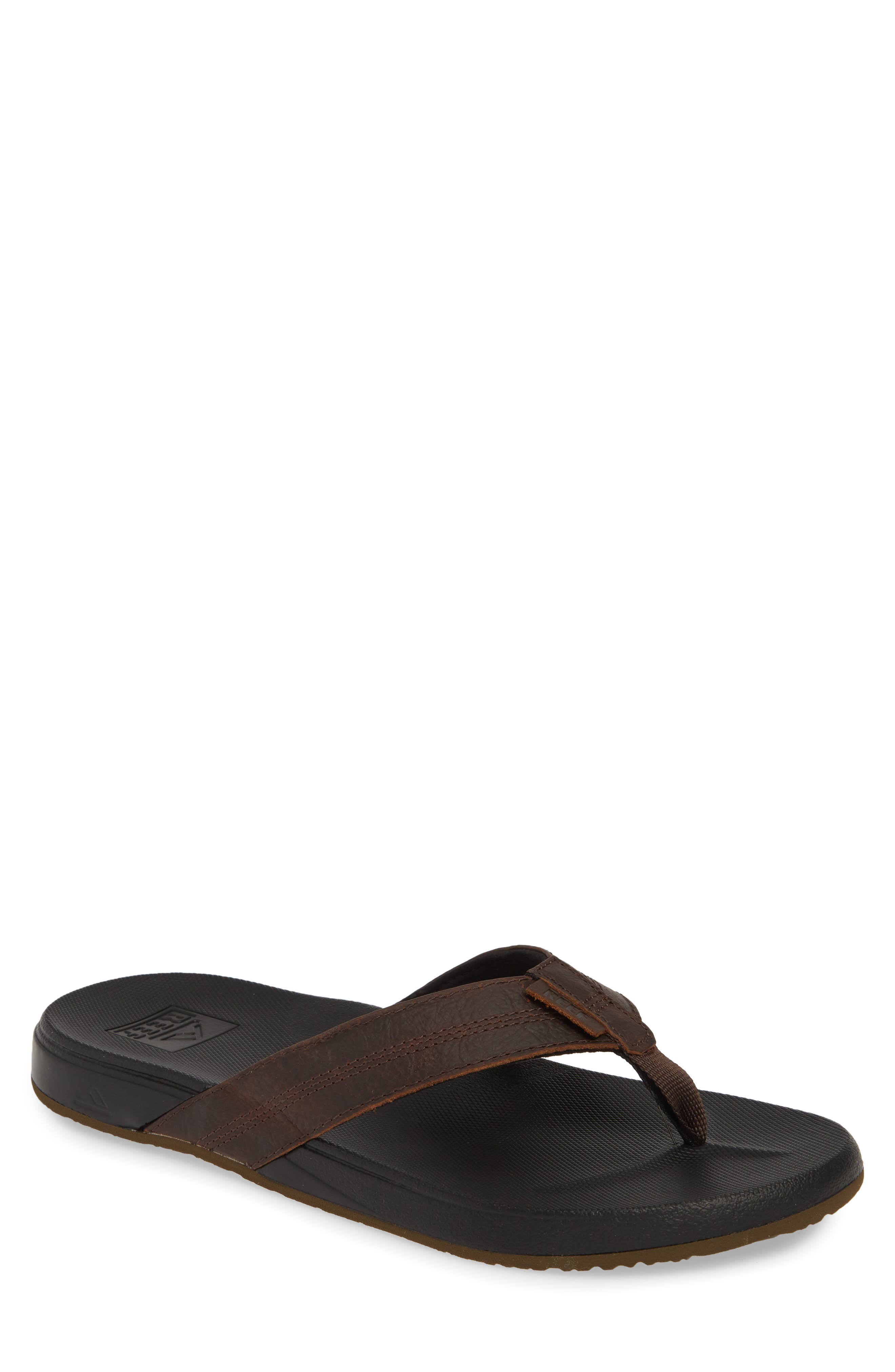 mens leather flip flops clearance