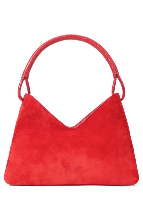 Shop Staud Valerie Suede Shoulder Bag In Chili