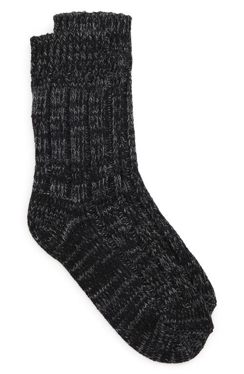 Cotton Twist Crew Socks in Black