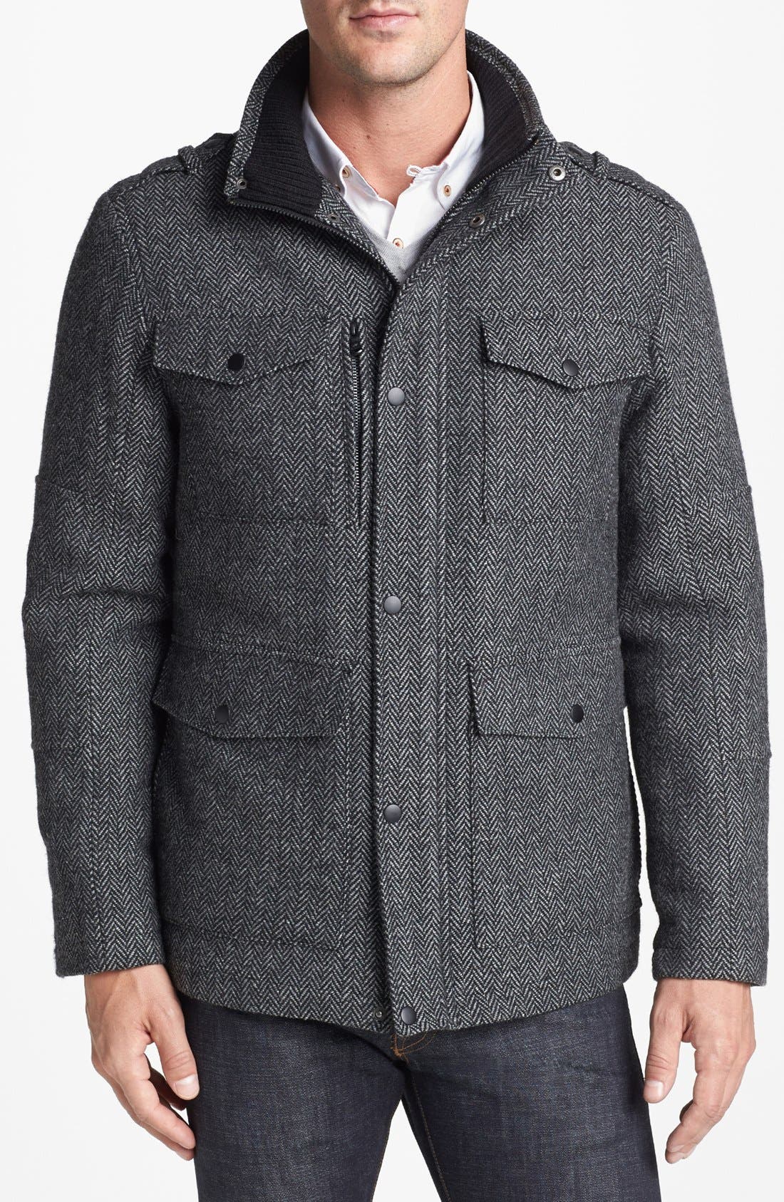Cole New York Herringbone Wool Blend Jacket Nordstrom