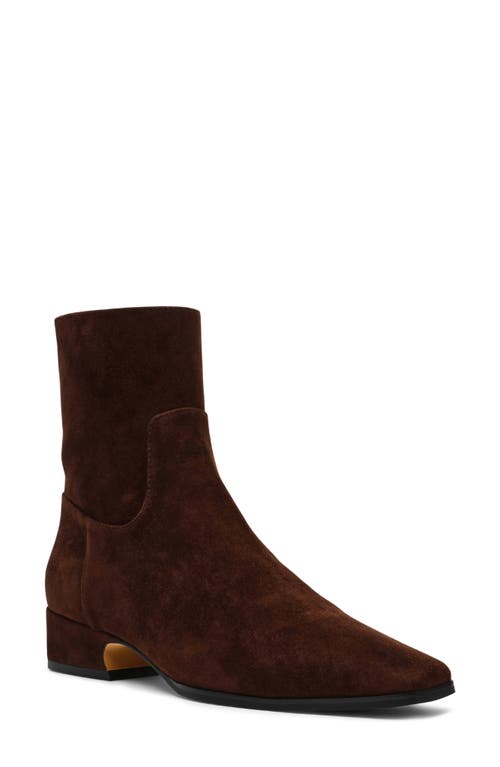 Shop Steve Madden Dusty Bootie In Chocolate Brown Suede