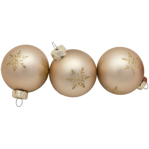 Northlight 6ct Red And Gold Snowflake Glass Ball Christmas Ornaments 2.5" In Gold