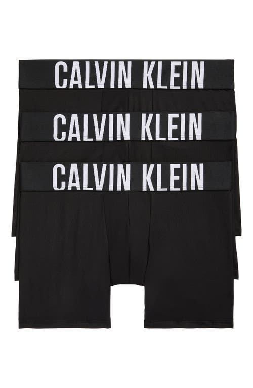 Calvin Klein 3-pack Intense Power Microfiber Boxer Briefs In Black/black