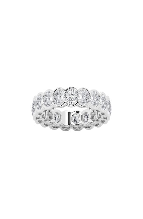 14K Gold Oval Lab Created Diamond Eternity Band Ring - 4.0ct. in White