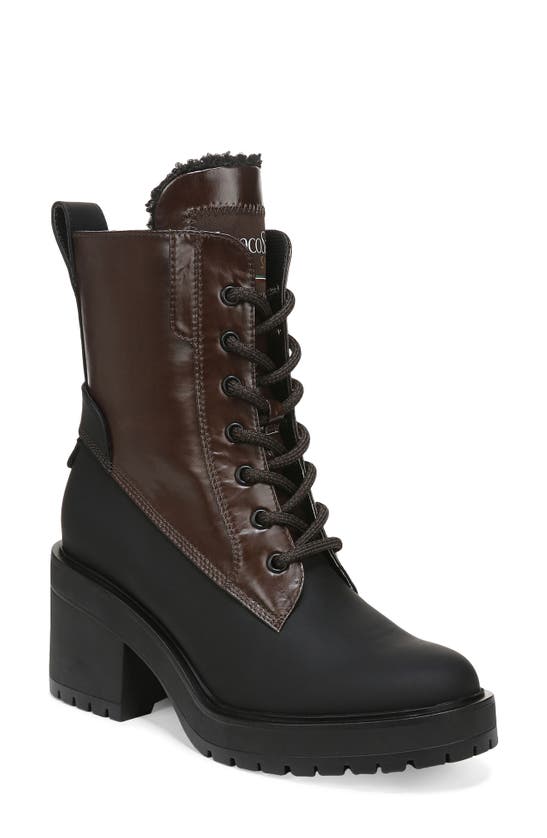 Franco Sarto Dizzy Womens Faux Leather Lace Up Winter & Snow Boots In Brown