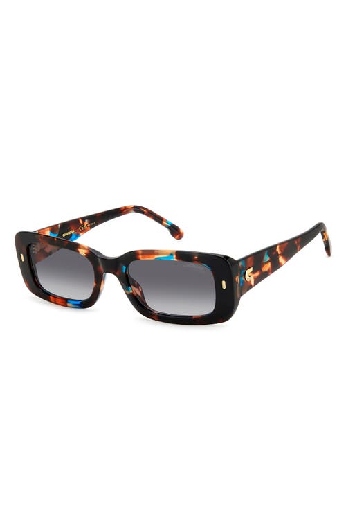 Carrera Eyewear 53mm Gradient Rectangular Sunglasses In Blue Havana/grey Shaded