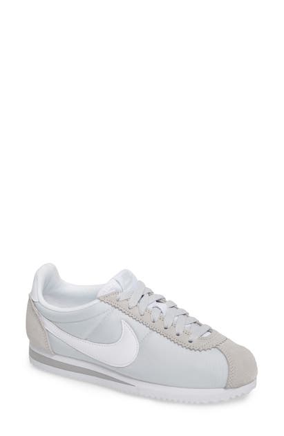 Nike Classic Cortez Sneaker In Pure Platinum/ White