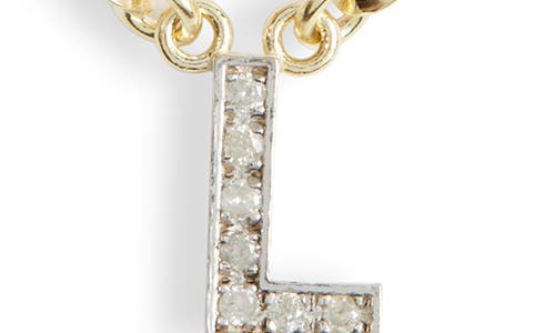 Meshmerise Diamond Initial Charm Paper Clip Chain Necklace In Yellow-l