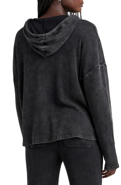 Splendid Jaime Thermal Hoodie In Black Wash