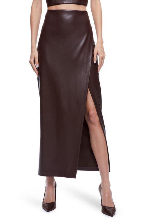 Alice + Olivia Siobhan Faux Leather Skirt in Toffee