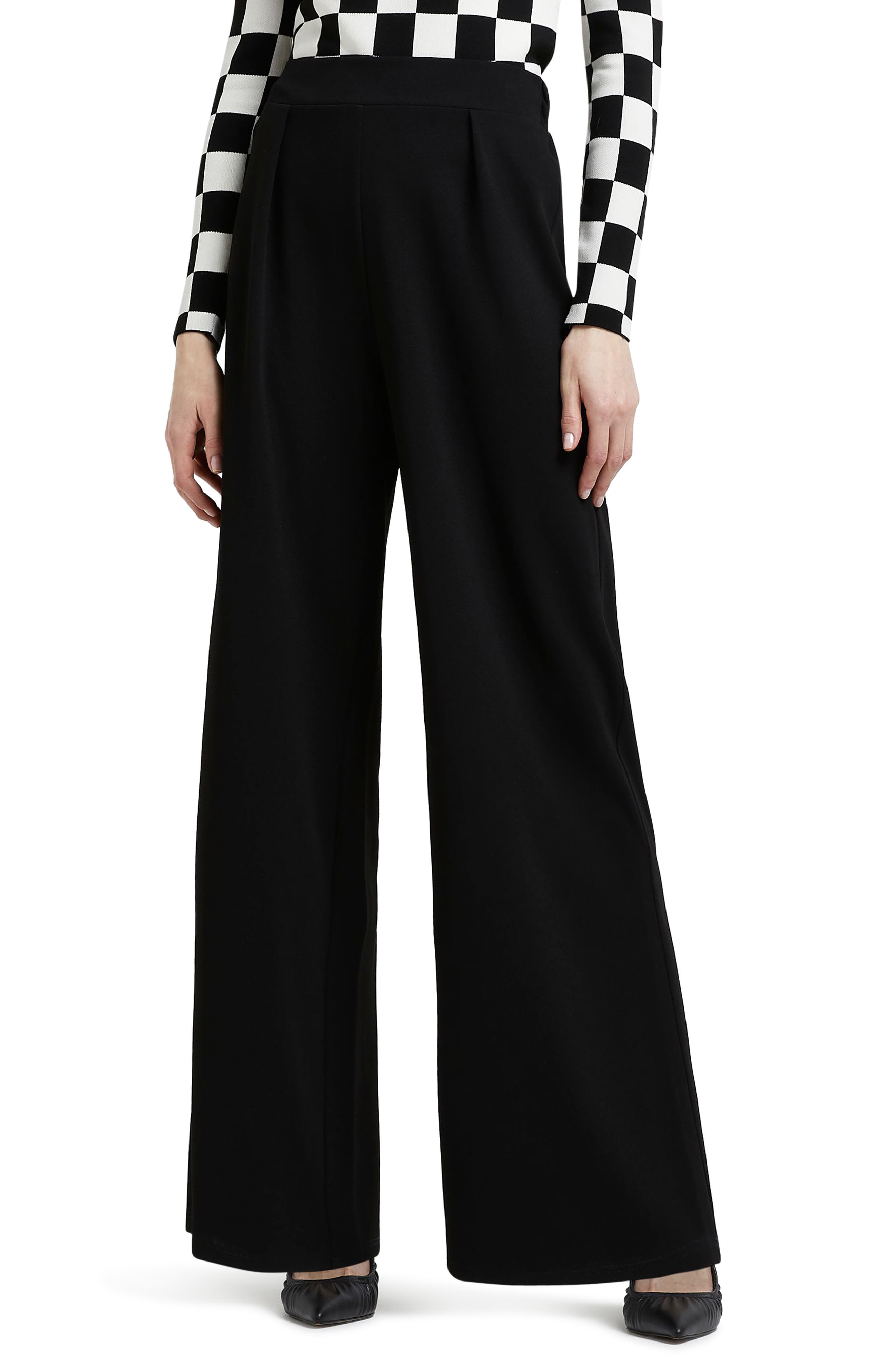 RIVER ISLAND Scuba Crepe Wide Leg Pants Nordstrom