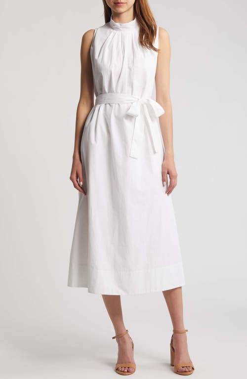 Malibu Mock Neck Midi Dress in White