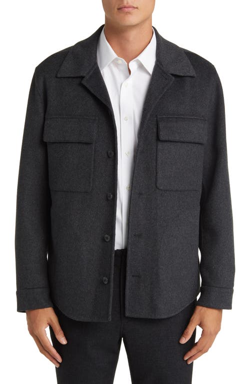 Vince Recycled Wool Blend Shirt Jacket Heather Black at Nordstrom,