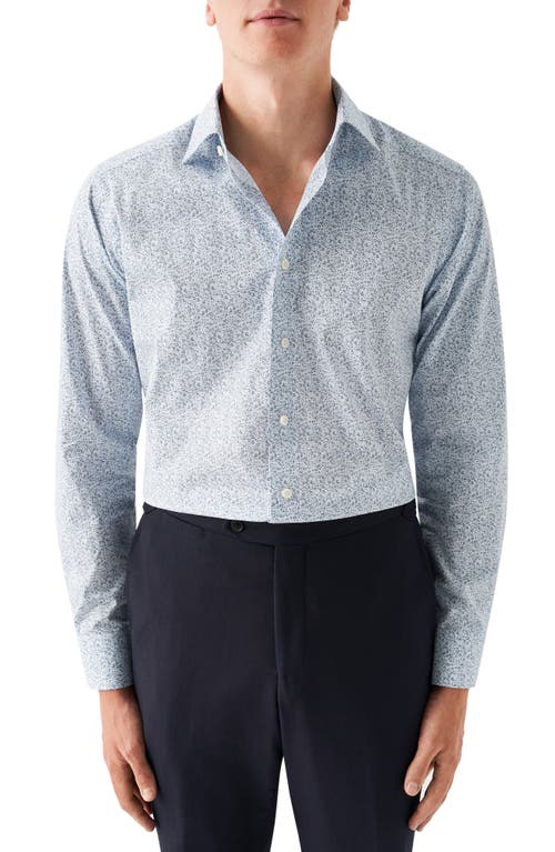 Eton Slim Fit Microfloral Dress Shirt Lt/Pastel Blue at Nordstrom,