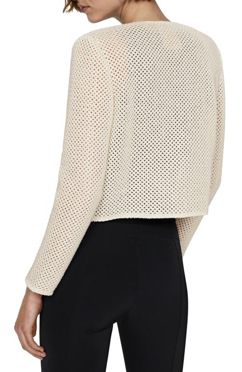 Shop Mango Openwork Cardigan In Light Beige