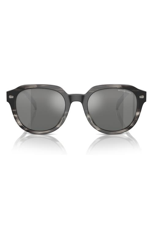 Michael Kors Eger 52mm Mirrored Round Sunglasses in Grey Mirror at Nordstrom