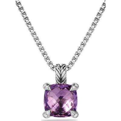 David Yurman Chatelaine Pendant Necklace With Semiprecious Stone & Diamonds