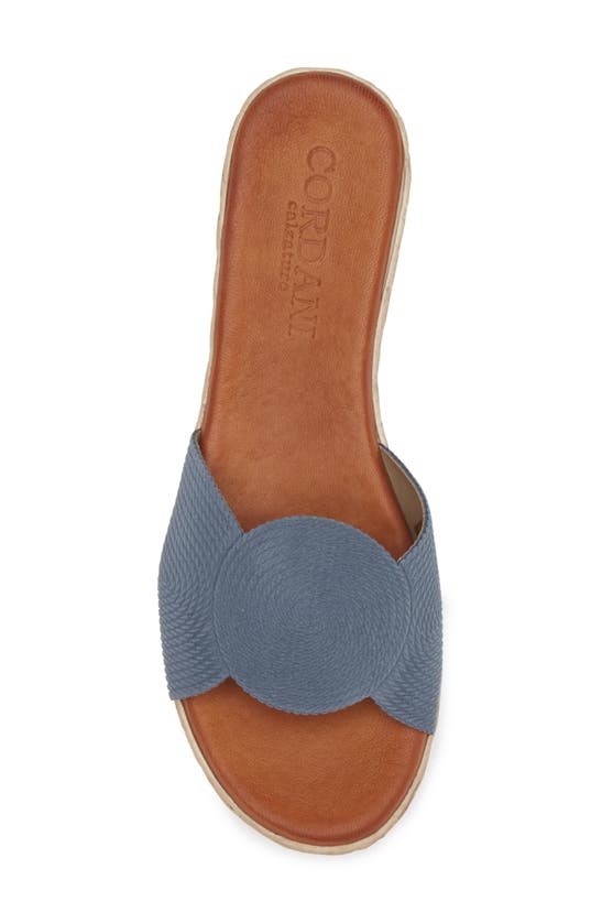 Cordani Britta Espadrille Platform Wedge Slide Sandal In Jeans Suede