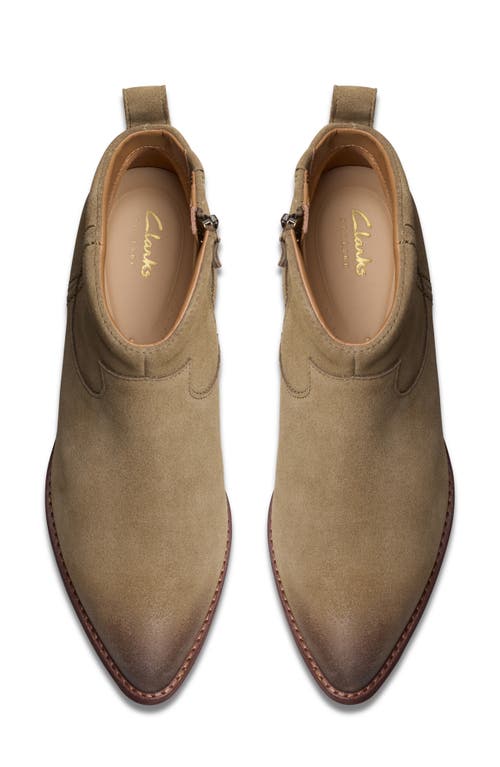 Clarksr Clarks(r) Morzine Sky Pointed Toe Bootie In Dark Sand Suede