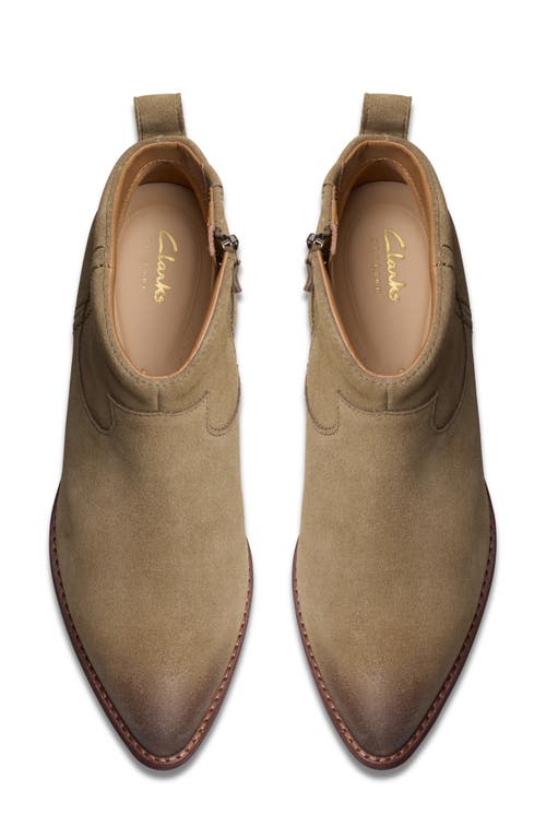 Shop Clarksr Clarks(r) Morzine Sky Pointed Toe Bootie In Dark Sand Suede