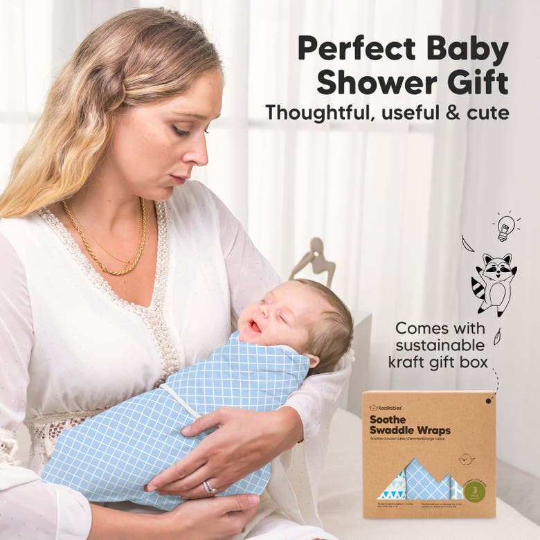 Keababies 3-pack Soothe Swaddle Wraps In Storm
