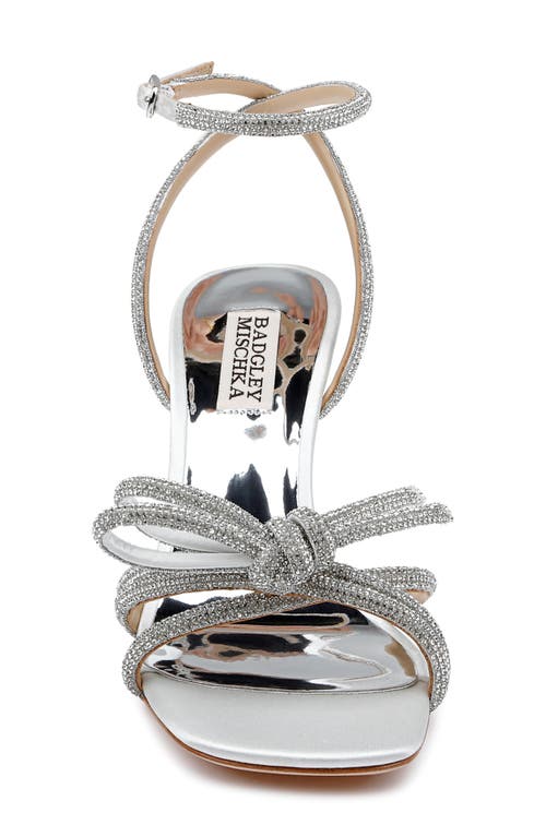 Shop Badgley Mischka Collection Effie Ankle Strap Sandal In White/clear