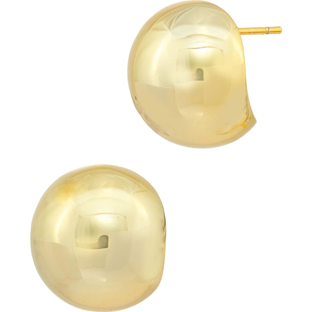 Savvy Cie Jewels Classic Ball Stud Earrings In Yellow