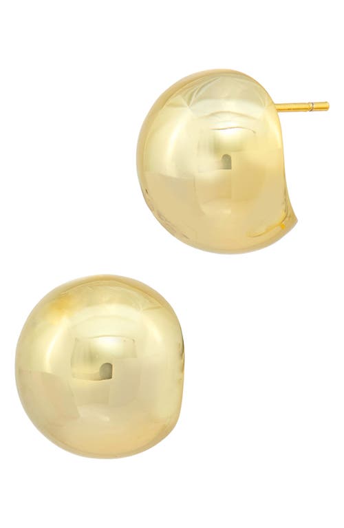 Savvy Cie Jewels Classic Ball Stud Earrings In Yellow