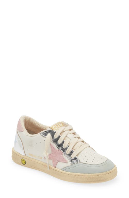 Golden Goose Kids' Ball Star Low Top Sneaker Grey/White/Pink at Nordstrom,