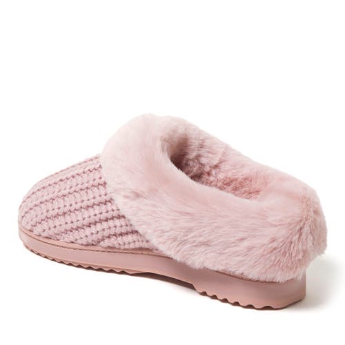 Dearfoams Women's Hannah Festive Knit Clog Slipper In Pale Mauve
