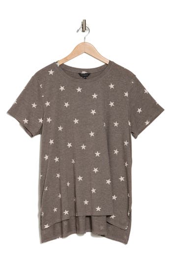 Lucky Brand Star T-shirt In Gray Multi