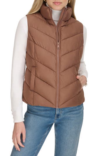 Cole Haan Women's Quilted Puffer Vest In Toffee