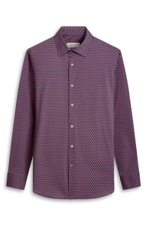 Shop Bugatchi James Ooohcotton® Dot Button-up Shirt In Ruby