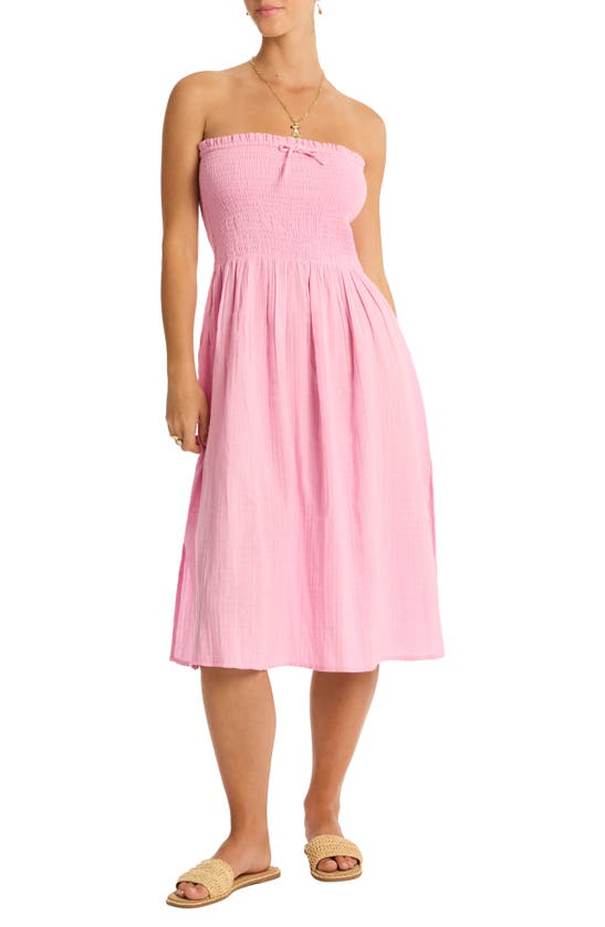 Shop Sea Level Sunset Beach Cotton Gauze Cover-up Skirt In Pink