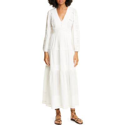 Sea Silva Long Sleeve Cotton Dress, White