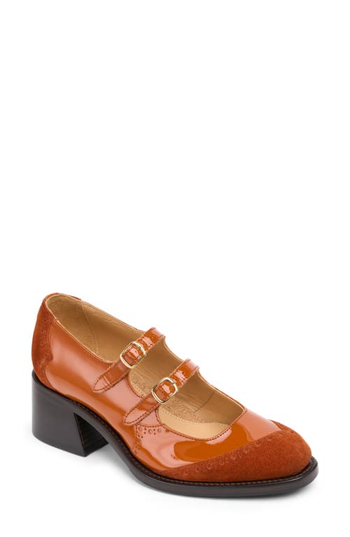 Shop The Office Of Angela Scott Miss Amelie Mary Jane Pump In Orange Sienna