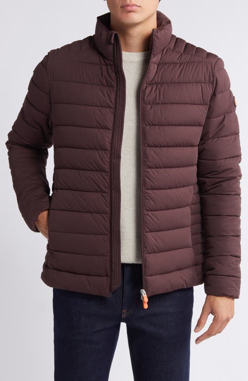 Shop Save The Duck Ari Puffer Jacket In Burgundy Black