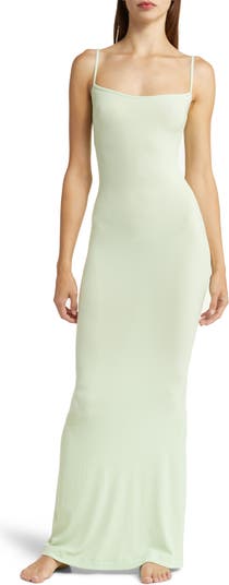 Womens Skims green Soft Lounge Long Slip Dress
