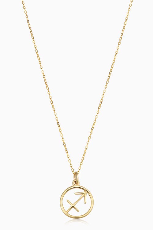 Oradina 14k Gold Zodiac Pendant Necklace In Sagittarius