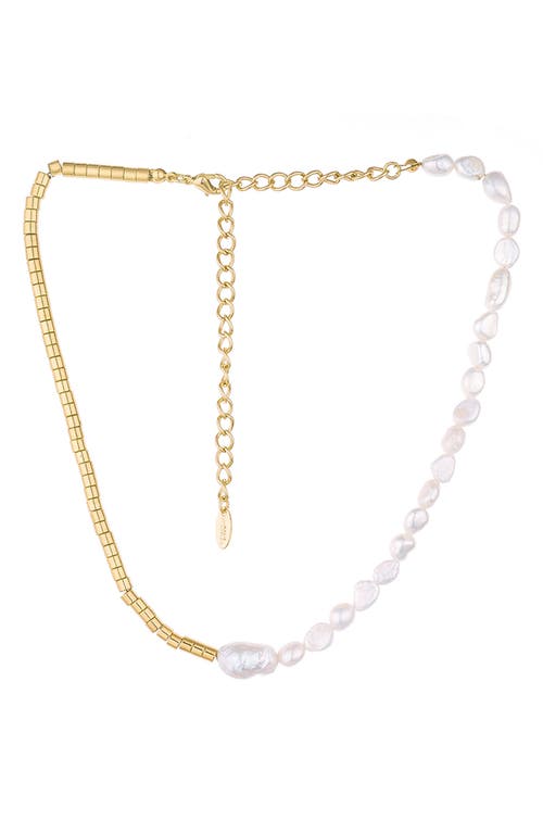 Ettika Freshwater Pearl Necklace in Gold at Nordstrom