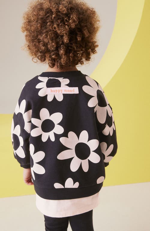 Shop Next Kids' Floral Sweatshirt & Leggings Set In Black