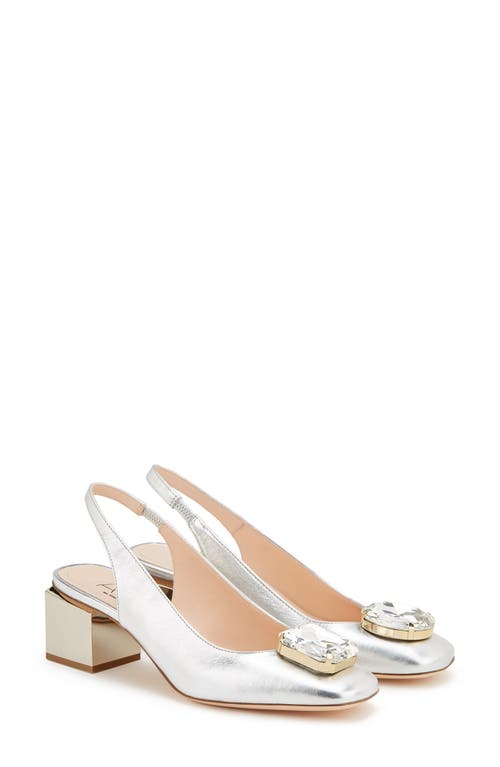 AGL Angie Crystal Slingback Pump in Silver Smart Closet