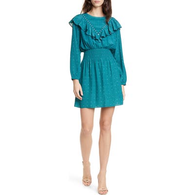 Dolan Rowan Foulard Mix Long Sleeve Dress, Blue/green