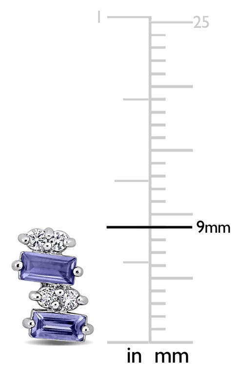 Delmar Tanzanite & White Topaz Stud Earrings In Purple