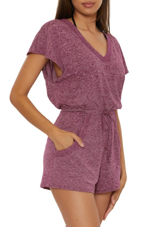 Shop Becca Beach Date Burnout Jersey Cover-up Romper In Aubergine