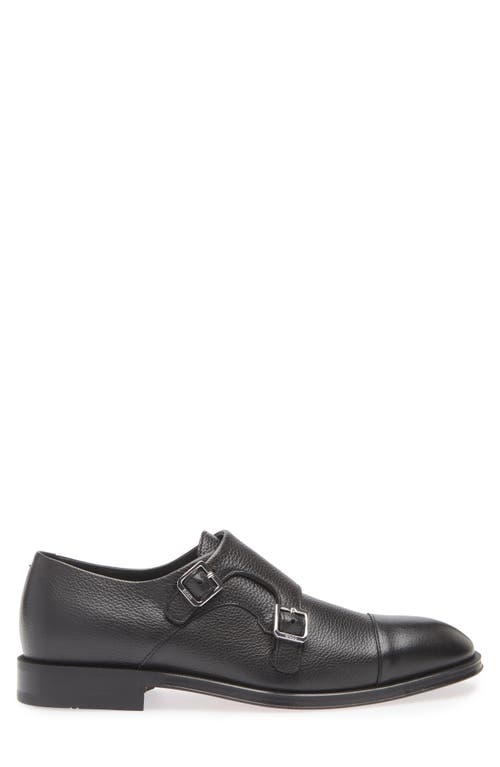 Shop Hugo Boss Boss Derrek Double Monk Strap Shoe In Black