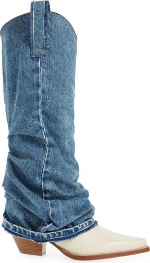 R13 Denim Sleeve Western Boot Women Nordstrom