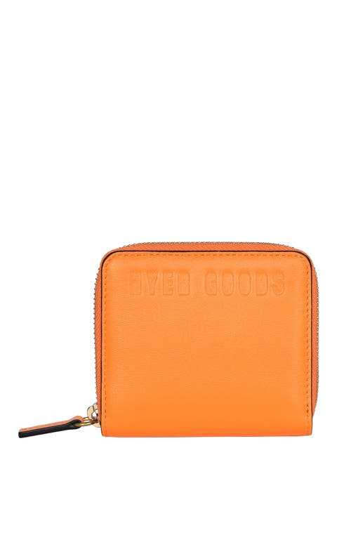 Shop Hyer Goods Upcycled Leather Zip-around Wallet In Neon Orange