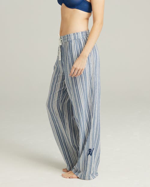 Shop Nudea The Classic Trouser In Navy Stripe