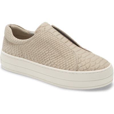 Jslides Heidi Platform Slip-On Sneaker, Grey